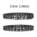 New Fashion Luxury Belt Black Punk Accessories Blue Denim Girdle HipHop Y2k Star Hollowed Pin Buckle Waistband，For Men Women