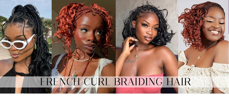 Loose Wave Braiding Hair Extensions 24" Synthetic Spiral Curls Braids Hair Pre Stretched Bouncy Braid French Curls Braiding Hair