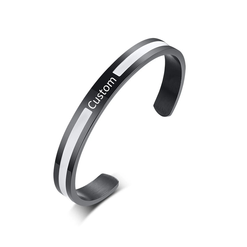 Men Bangle, Enemal Viking Logo Cuff Bracelet For Gentleman, Stainless Steel Minimalist - Visuel 15 | SAMAG