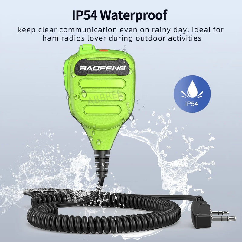 BAOFNEG BF-850 Walkie Talkie Speaker Mic Dual PTT IP54 Waterproof For BAOFENG AR-39 UV-21PRO BF-888S AR-152 UV-5R Ham Radio