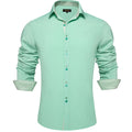 Men's Polyester Cotton Solid Black Shirts Long Sleeve | SAMAG