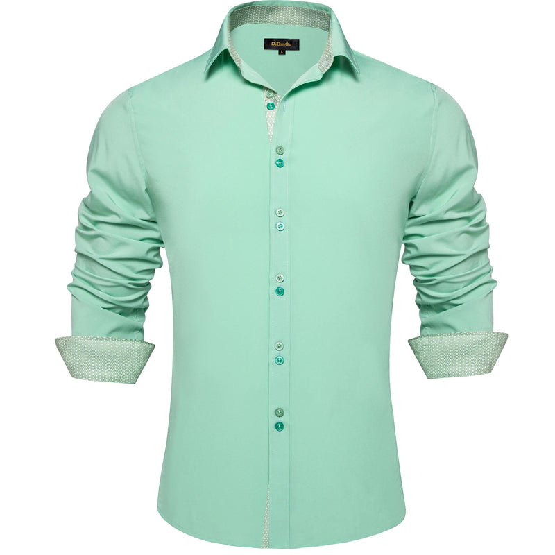 Men's Polyester Cotton Solid Black Shirts Long Sleeve | SAMAG