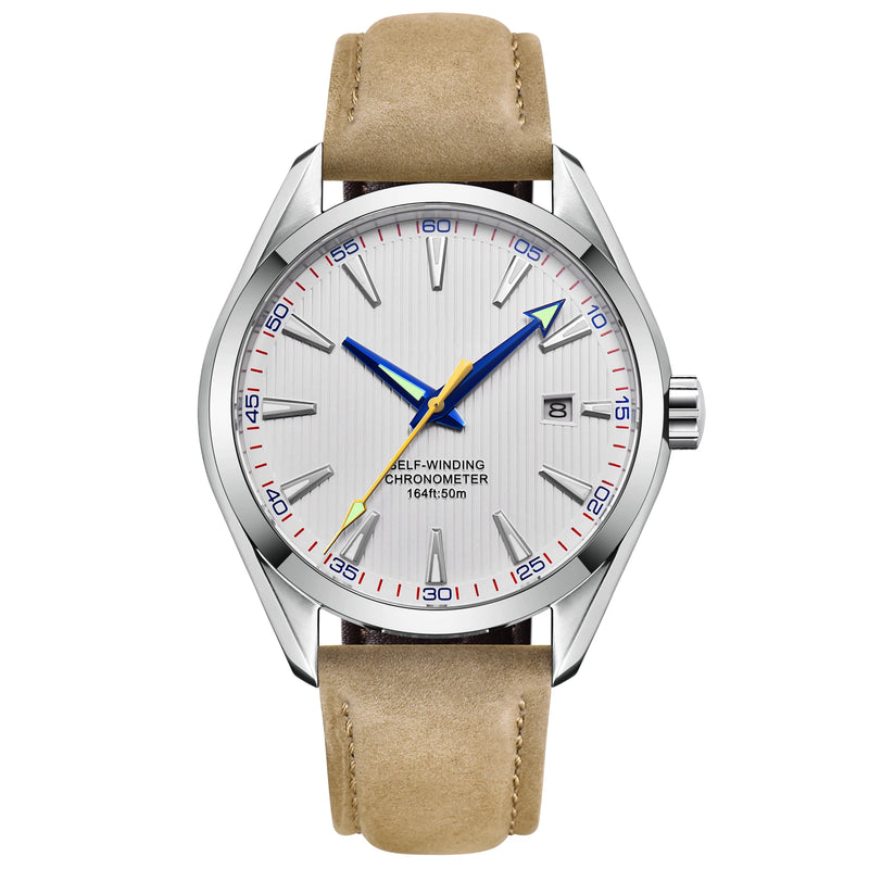 CUSTOM Logo Diy 41mm NH35 Mechanical Automatic Men's Sapphire Crystal Watch Luminous Markings Stainless Steel Waterproof Watches