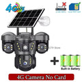 Solar 4G/WIFI IP Camera 15MP Three Lens Three Screen  Waterproof Monitor Night Vision Security Protection PTZ Video Surveillance