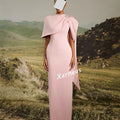 Customized Jersey Rhinestone Straight Long Dresses | SAMAG