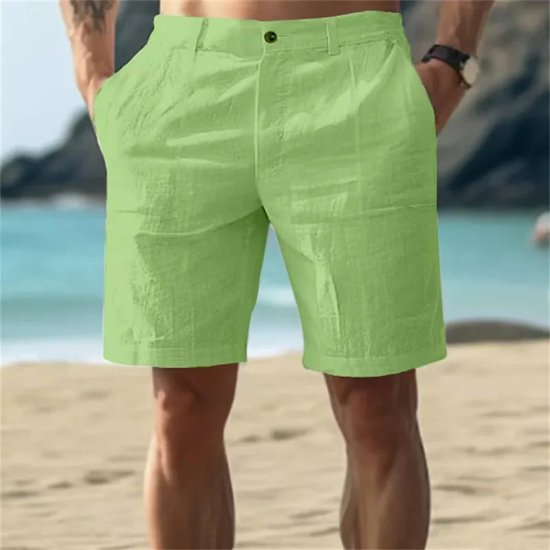 Men's Cotton Linen shorts Pants Male Summer Breathable | SAMAG