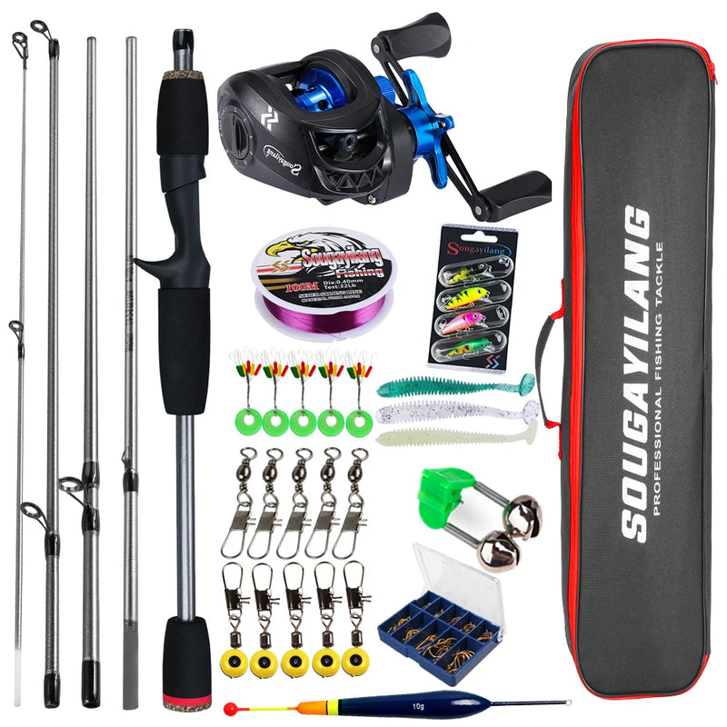 Sougayilang Baitcasting Fishing Rod and Reel Full Kit | SAMAG