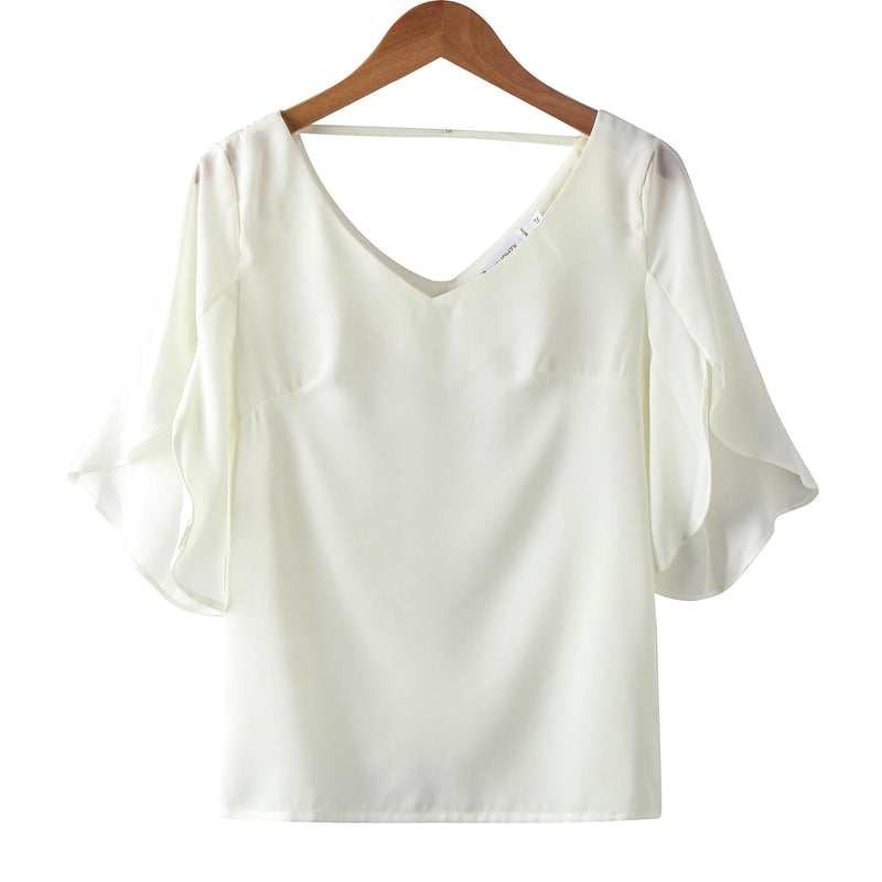 Summer New Casual Women Chiffon Shirt Female Lotus Leaf - View 10 | SAMAG