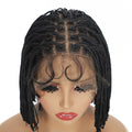 Synthetic Crochet Braids Wig for Black Women Short Wigs with Baby Hair 13*4 Lace Frontal Braiding Hair Black Glueless Wig