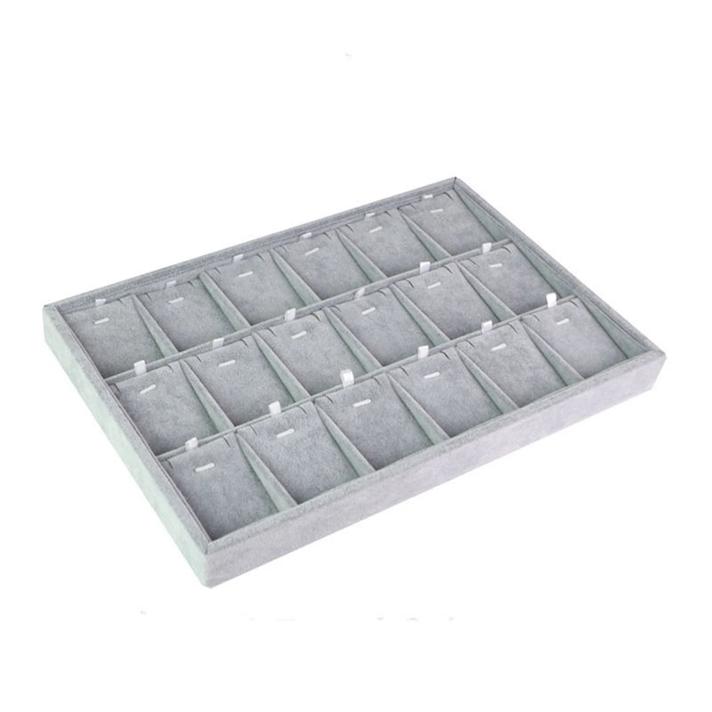 18 Grids Velvet Jewelry Display Stackable Exquisite Jewellery Holder Portable Ring Earrings Necklace Organizer Box