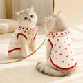 Cute Cherry Pattern Cat Flower Edge Vest Thin Breathable Cat Pullover Comfortable Sweet Pet Shirt Pet Clothing