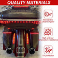 Motorcycle Extended Rear Fender Mudguard with LED Light For Harley Touring Electra Street Glide Road King FLHR FLHTC 1993-2008