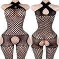 Sexy Crotchless Lingerie For Women Fishnet Teddy Bra Set Erotic Costumes Stretch Mesh Hollow Bodystockings Female Underwear Sets