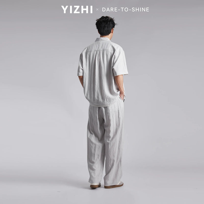 Fashion Men's Lyocell Linen 2-Piece Set Summer Turn-Down | SAMAG