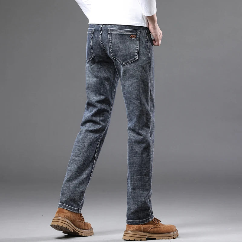 Fashion Light Blue Slim Straight Jeans Men's Spring | SAMAG