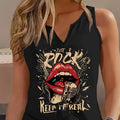 Hip Hop Rock Punk Sleeveless Tank Top T-shirt V Neck Streetwear Vest T Shirts Women Tee Shirt V-Neck Gothic Tops