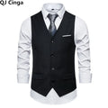 Blue Suit Vest, Men's Business Sleeveless Vests Jacket, Asian size S-6XL, Wedding Party Waistcoat, Red Purple Black Gray