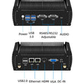 Fanless Industrial Mini PC Intel I3-8130U I5-8250U 2x DB9 RS232 RS485 2x LAN 6x USB Mini PCIe GPIO WiFi 4G LTE Win10/11 Linux