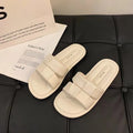 Women's Summer Outdoor Sandals Soft Bottom Flat Slippers Beach Casual Fashion Crystal Pad PVC Material Breathable Slip-On Shoes