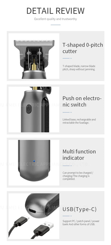 Kemei Professional Hair Clipper Electric Clippers New Electric Men Retro Head Carving Oil Head Trimmer Electric Shaver km-1757