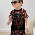 Boys Summer Outfit Spider Print Short Sleeve T-Shirt | SAMAG