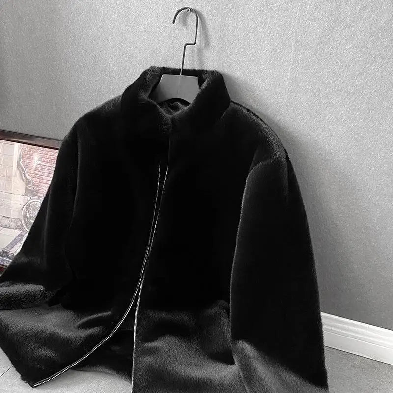 Autumn and Winter New Men's Thickened Loose Mink Coat Casual Fashion Faux Fur Coat