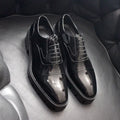 New Design Genuine Leather Casual Dress Oxford Shoes Men Fashion Thick Sole Office Business Wedding Shoes Male Black