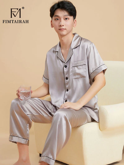Fimtairah Real 19MMSilk 100% Mulberry Silk Pajamas Men's | SAMAG
