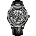 OUPINKE 3173 Fully Transparent Hollowed Automatic Mechanical Watches for Man Luxury Original Leather Strap Waterproof Mens Watch