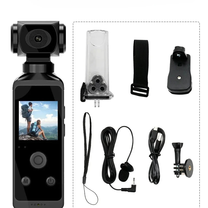 5K Ultra HD Waterproof Action Camera 270° Rotatable Wifi Sports Cam with Waterproof Case for diving mountaineering cycling
