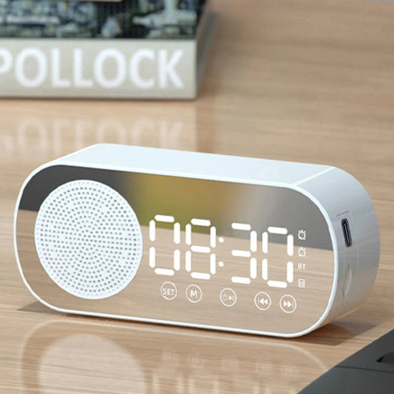 Digital Alarm Clock Wireless Bluetooth Speaker Multi-functional Subwoofer Clock Vertical Mini AI Smart Alarm Clock Music Player