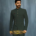 Matching Design Men's Suit 2pcs African/Indian Safiri Attire Customized Set with Gold Button for Wedding Party Formal Events