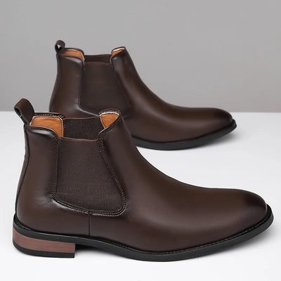 Men's Casual Leather Chelsea Boots British Style Genuine | SAMAG