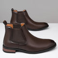 2026 New Mens Casual Leather Chelsea Boots British Style Genuine Leather Outdoor Slip On  Ankle Boots Flat Designer Oxford Shoes