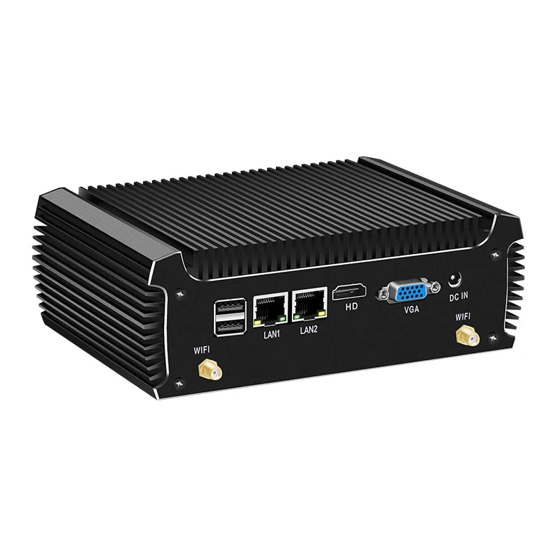 Fanless Industrial Mini PC Intel I3-8130U I5-8250U 2x DB9 RS232 RS485 2x LAN 6x USB Mini PCIe GPIO WiFi 4G LTE Win10/11 Linux