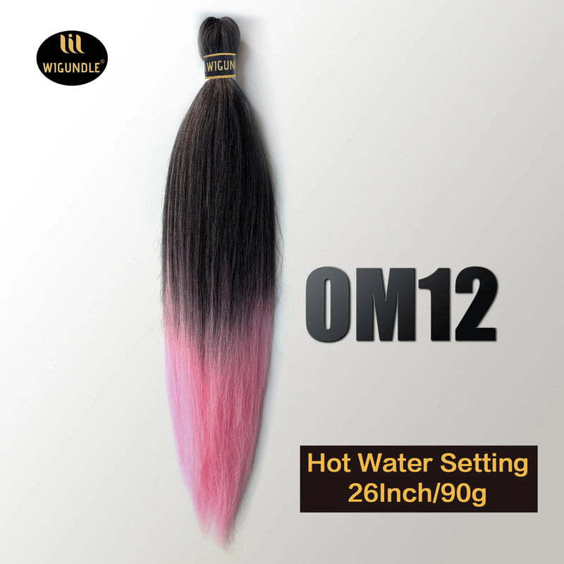 Kanekalon 26inch Hot Water Set Pre Stretched Jumbo Braiding Hair Box Twist Braids Synthetic Hair Extensions For Women Soft Yaki