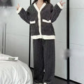 Women's Pajamas Set Winter Sleepwear O-neck Loose Long Sleeve Top Elastic Waist Leg Pant Sets Trousers Plus Size Matching Sets