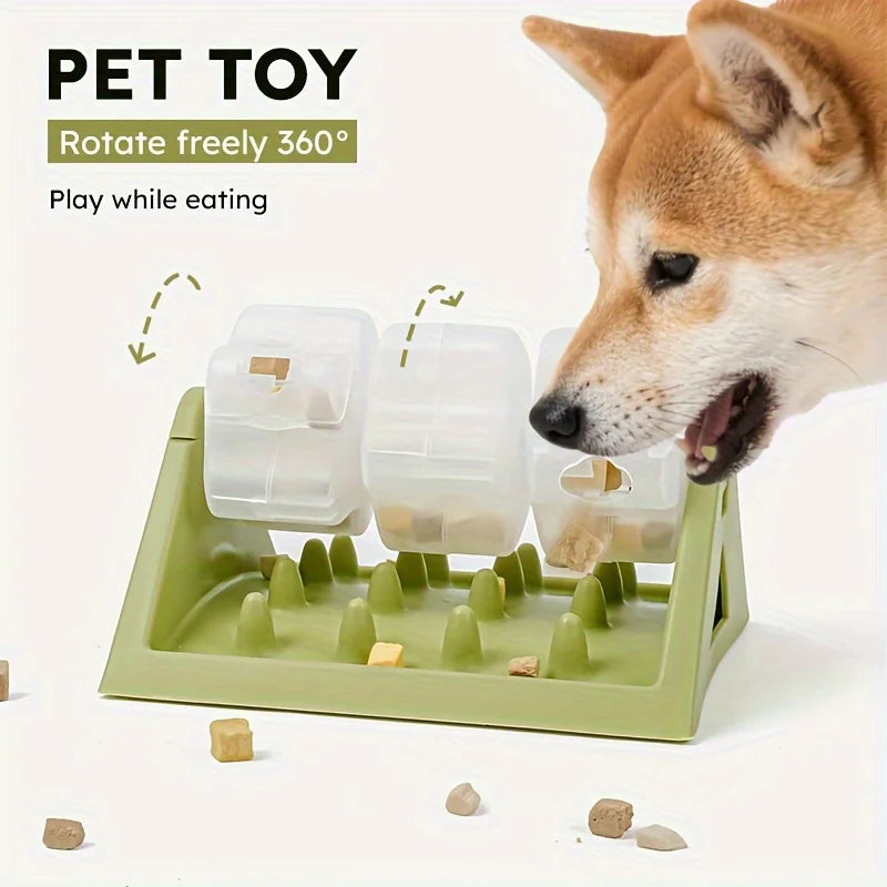 2026 New Cat Dog Pet Puzzle Feeder Snack Slow Food Dispenser Rotating Leaky Food Entertainment Toy Bite Resistant And Detachable