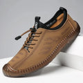 Men's Casual Slip-On Soft Bottom Breathable Beans Shoes Fashionable Spring Autumn Wear Resistant Microfiber Leather Shoes