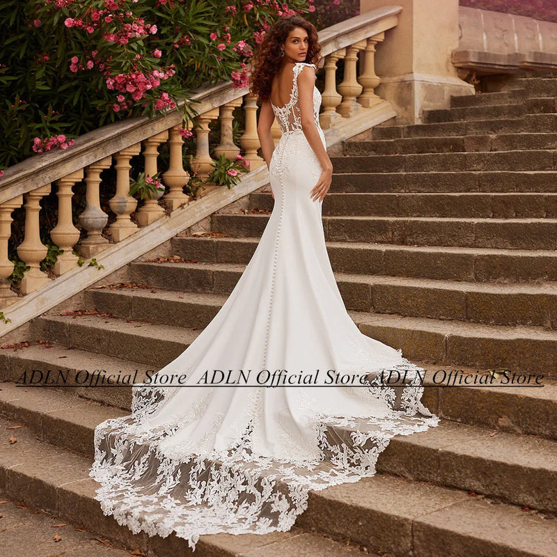 ADLN Vestido De Noiva Wedding Dress Mermaid Customized - View 2 | SAMAG