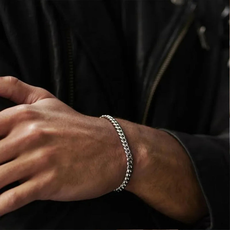 New Trendy Cuban Chain Men Bracelet Classic Stainless Steel 3 5 7mm Width Chain Bracelet For Men Women Jewelry Party Gift