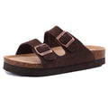 Shevalues Cork Sole Slippers For Women Men Classic Suede Summer Sandals With Arch Support Fashion Orthopedic Beach Cork Shoes