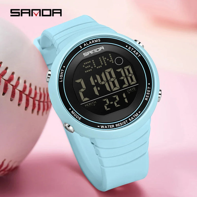 SANDA Digital Sport Watch for Men Military Electronic Waterproof Student LED Wristwatches Alarm Clock - Visuel 2 | SAMAG