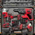 Brushless Power Tool Kit - 21V Lithium Electric Impact Wrench, Angle Grinder & Hammer Drill with Battery - View 2 | SAMAG
