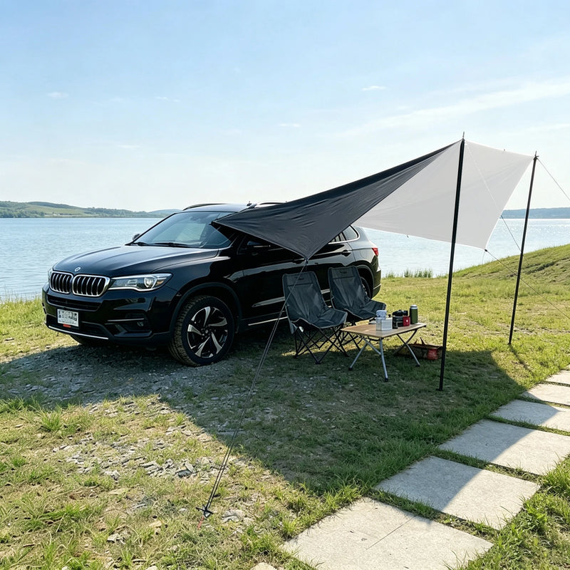 Car Side Awning Butterfly Tarp with Silver Coating | SAMAG