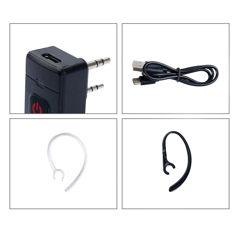 Bluetooth Wireless Headset Walkie Talkie Two Way Radio Earpiece Compatible with BaoFeng UV-82 UV-5R 888S UV5R - Hands-Free Commu