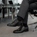 Desai Men's 2026 Cap Toe Brogue Oxford Shoes Genuine Leather Lace Up Formal Business Wedding Dress Shoes