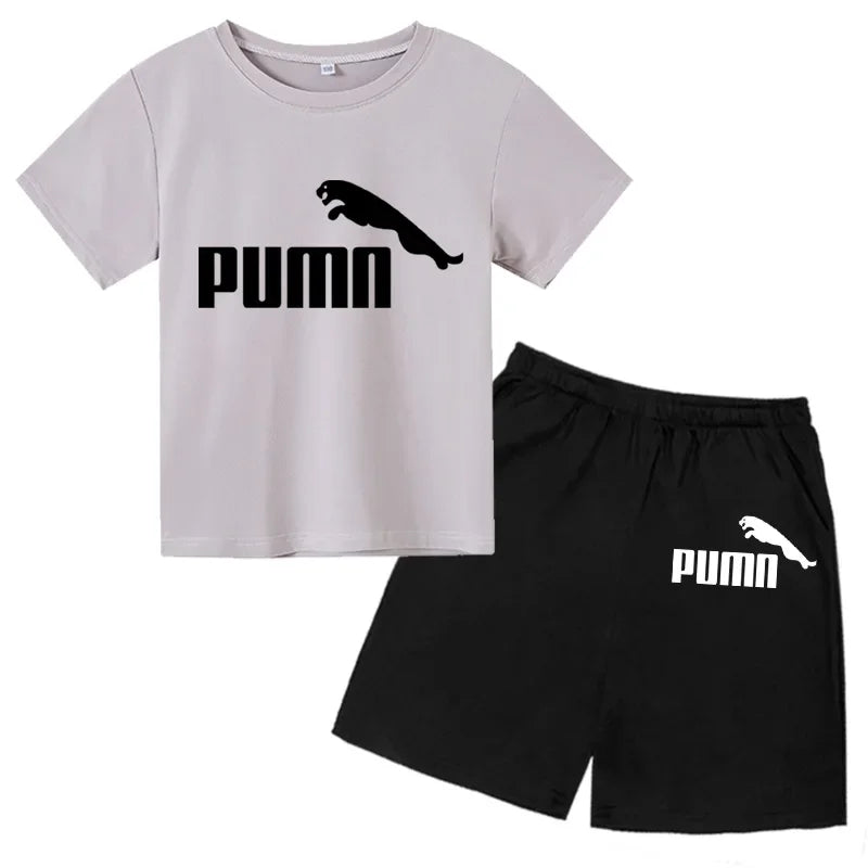 3-12Y Kids Summer Casual Letter Print 2-Piece Set Soft | SAMAG