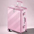 Large Capacity Aluminum Frame Luggage, 20/24 Inch Spinner Wheels Travel Suitcase, Sturdy & Durable for Men & Women