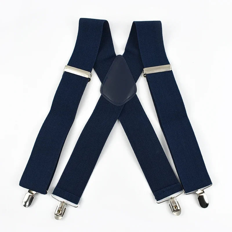 Deepeel Fashion 5cm Wide Adult Men's Suspenders 4 Clips Strap Adjust Elastic Men Braces Harness Man Suit Pants Belt Accessories